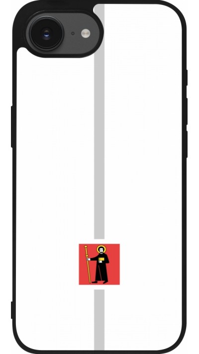 iPhone 16e Case Hülle - Silikon schwarz Kanton GL weiss