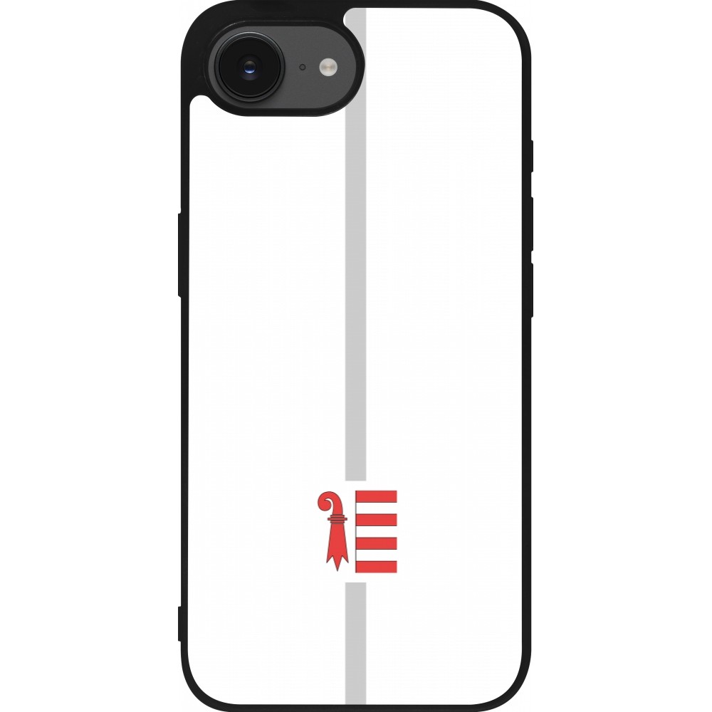 iPhone 16e Case Hülle - Silikon schwarz Kanton JU weiss
