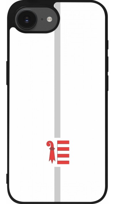 iPhone 16e Case Hülle - Silikon schwarz Kanton JU weiss