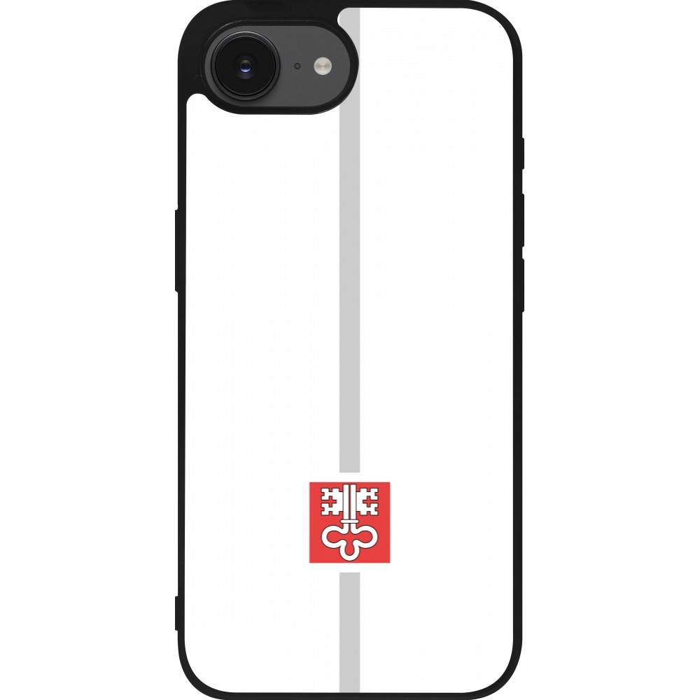 iPhone 16e Case Hülle - Silikon schwarz Kanton NW weiss