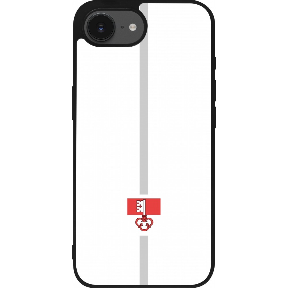 iPhone 16e Case Hülle - Silikon schwarz Kanton OW weiss