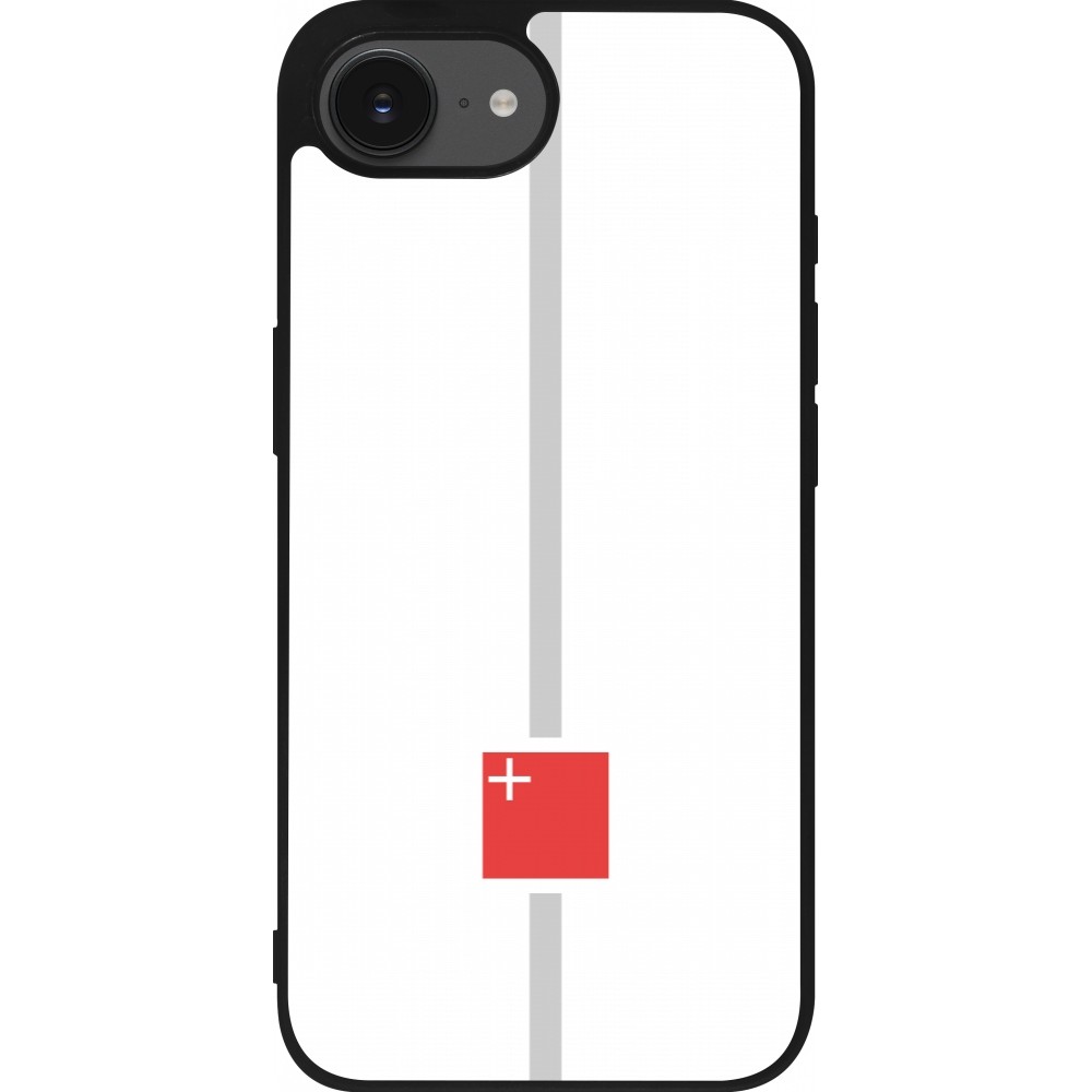 iPhone 16e Case Hülle - Silikon schwarz Kanton SZ weiss