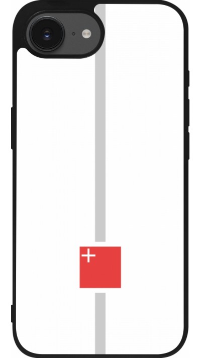 iPhone 16e Case Hülle - Silikon schwarz Kanton SZ weiss