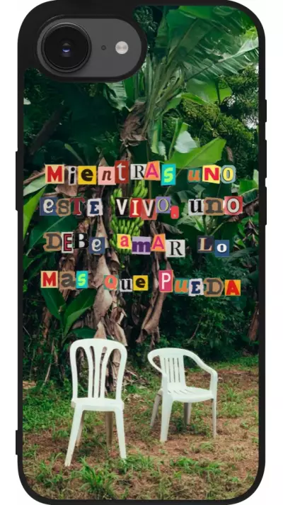 iPhone 17e / 16e Case Hülle - Silikon schwarz Chairs DTMF