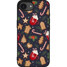 iPhone 16e Case Hülle - Silikon schwarz Christmas 25 Pattern Gingerbread House