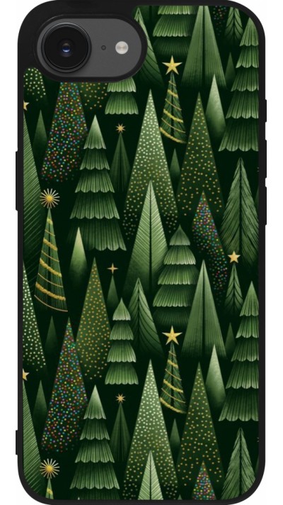 iPhone 16e Case Hülle - Silikon schwarz Christmas 25 Pattern Xmas Tree