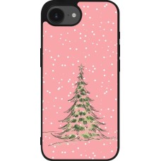iPhone 16e Case Hülle - Silikon schwarz Christmas 25 Pink Tree