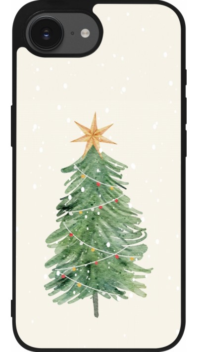 iPhone 16e Case Hülle - Silikon schwarz Christmas 25 Sketch Tree