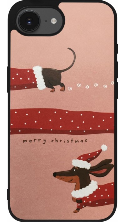 iPhone 16e Case Hülle - Silikon schwarz Christmas 25 Teckel Merry Xmas