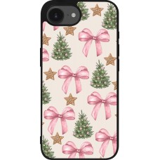 iPhone 16e Case Hülle - Silikon schwarz Christmas 25 Vintage Ribbons