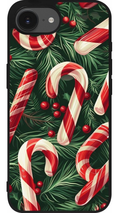iPhone 16e Case Hülle - Silikon schwarz Christmas 25 Xmas Stick