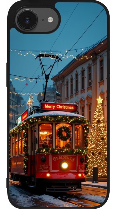 iPhone 16e Case Hülle - Silikon schwarz Christmas 25 Xmas Train