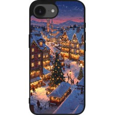 iPhone 16e Case Hülle - Silikon schwarz Christmas 25 Xmas Village