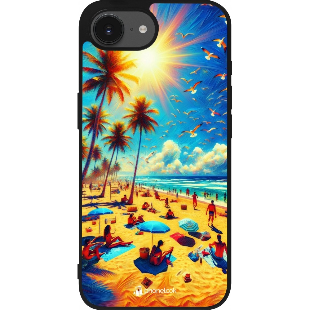 iPhone 16e Case Hülle - Silikon schwarz Sommer Paradies Farbe