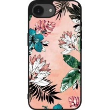 iPhone 16e Case Hülle - Silikon schwarz Flowers Artprint