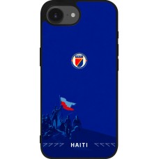 Coque iPhone 17e / 16e - Silicone rigide noir Maillot de football Haiti 2026 personnalisable