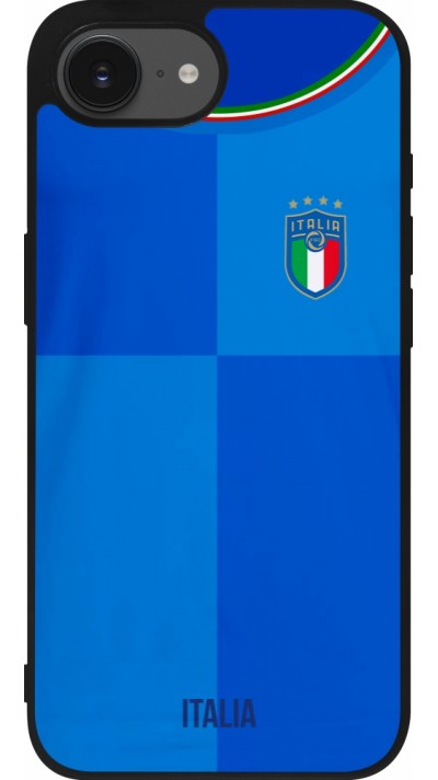 iPhone 16e Case Hülle - Silikon schwarz Italien 2022 personalisierbares Fußballtrikot