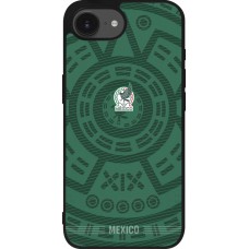 Coque iPhone 17e / 16e - Silicone rigide noir Maillot de football Mexique 2026 personnalisable