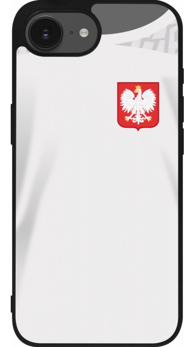 iPhone 16e Case Hülle - Silikon schwarz Polen 2022 personalisierbares Fussballtrikot