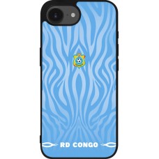 Coque iPhone 17e / 16e - Silicone rigide noir Maillot de football RD Congo 2026 personnalisable