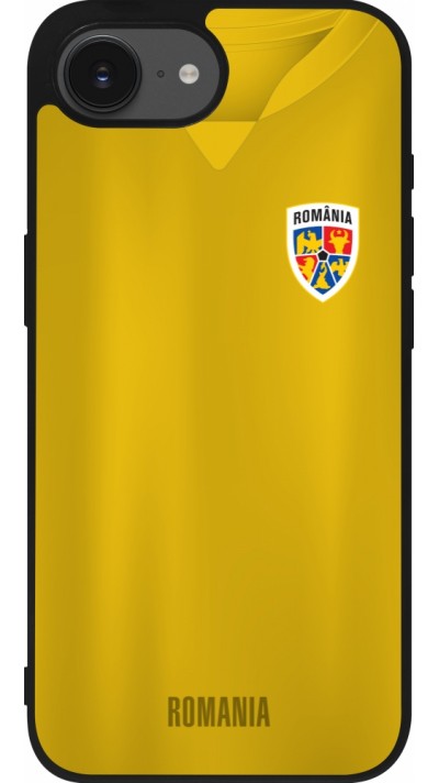 iPhone 16e Case Hülle - Silikon schwarz Fussballtrikot Rumänien