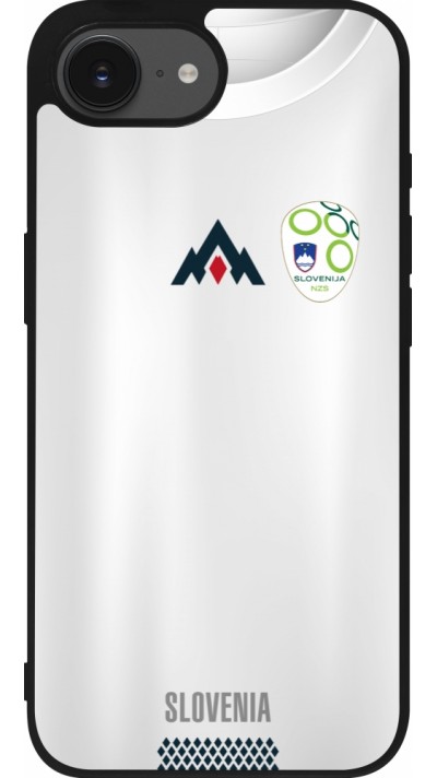 iPhone 16e Case Hülle - Silikon schwarz Fussballtrikot Slowenien