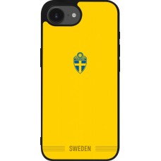 iPhone 17e / 16e Case Hülle - Silikon schwarz Schweden 2026 personalisierbares Fussballtrikot