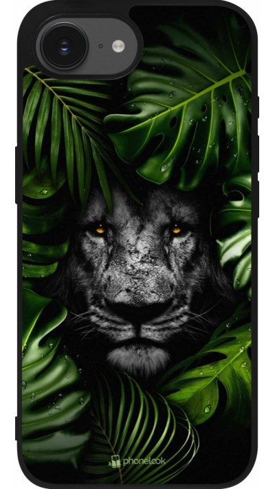 Coque iPhone 17e / 16e - Silicone rigide noir Forest Lion