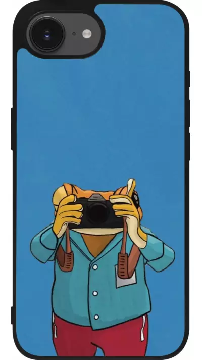 iPhone 17e / 16e Case Hülle - Silikon schwarz Frog with camera DTMF