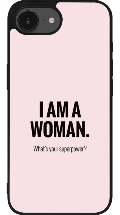 iPhone 16e Case Hülle - Silikon schwarz I am a woman
