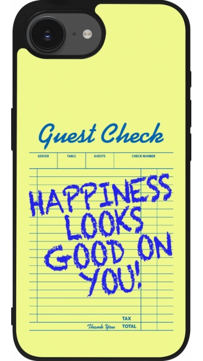 Coque iPhone 17e / 16e - Silicone rigide noir Guest check 2026