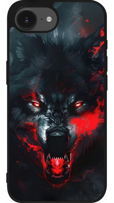 iPhone 16e Case Hülle - Silikon schwarz Halloween 2024 mad werewolf