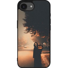 Coque iPhone 17e / 16e - Silicone rigide noir Halloween 2025 Scream