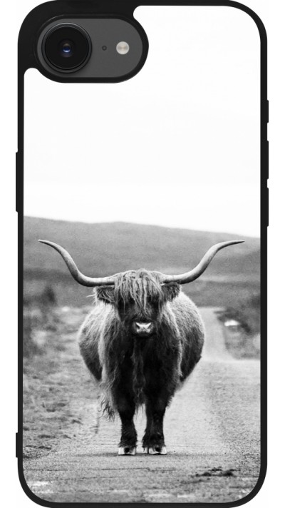 iPhone 16e Case Hülle - Silikon schwarz Highland cattle