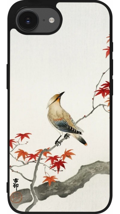 iPhone 16e Case Hülle - Silikon schwarz Japanese Bird