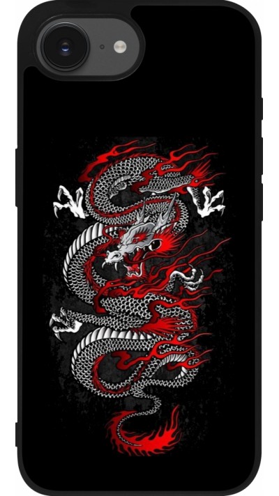 iPhone 16e Case Hülle - Silikon schwarz Japanese style Dragon Tattoo Red Black
