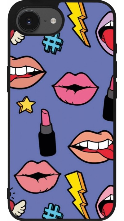 iPhone 16e Case Hülle - Silikon schwarz Lips and lipgloss