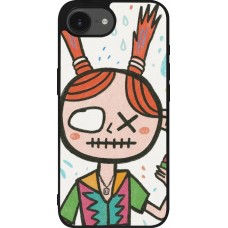 iPhone 16e Case Hülle - Silikon schwarz Little Girl Sketch
