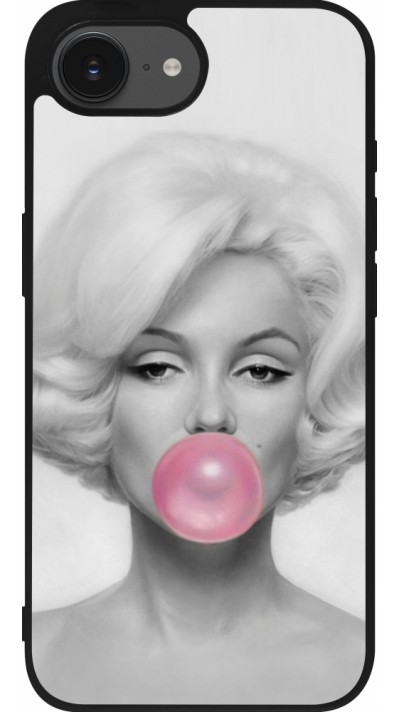 iPhone 16e Case Hülle - Silikon schwarz Marilyn Bubble