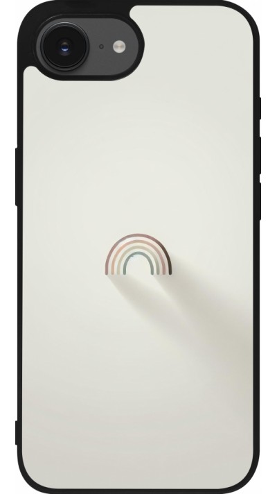 iPhone 16e Case Hülle - Silikon schwarz Mini Regenbogen Minimal