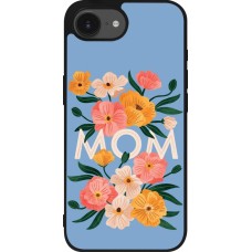 iPhone 17e / 16e Case Hülle - Silikon schwarz Mom 2026 Flowers