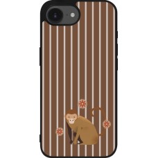 iPhone 16e Case Hülle - Silikon schwarz Monkey with stripes