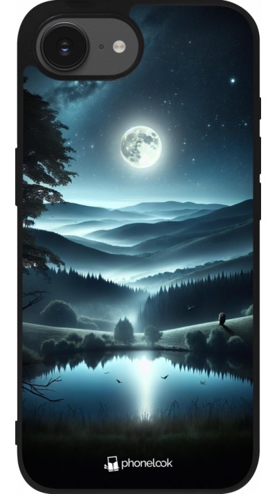 Coque iPhone 17e / 16e - Silicone rigide noir Night Sky View