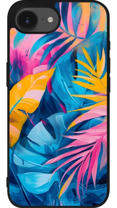 iPhone 16e Case Hülle - Silikon schwarz Palms Blue
