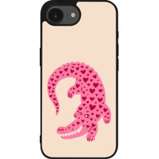 iPhone 16e Case Hülle - Silikon schwarz Pink crocodile 2026