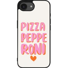 iPhone 16e Case Hülle - Silikon schwarz Pizza pepperoni 2026