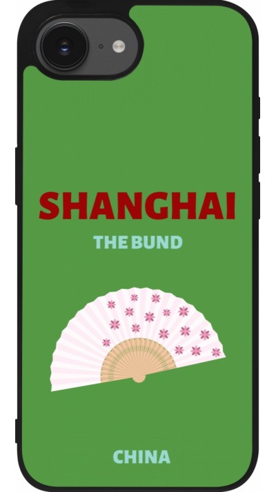 iPhone 16e Case Hülle - Silikon schwarz Pop Summer Destination Shanghai