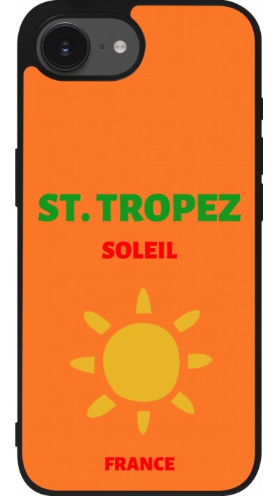 iPhone 16e Case Hülle - Silikon schwarz Pop Summer Destination St-Tropez