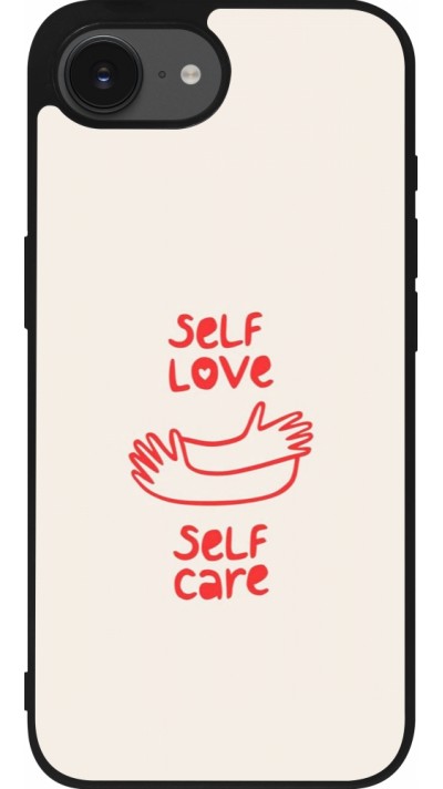 Coque iPhone 16e - Silicone rigide noir Saint Valentines Day 26 Self love self care