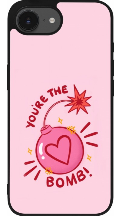 Coque iPhone 16e - Silicone rigide noir Saint Valentines Day 26 You are the bomb